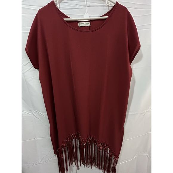 Jon & Anna Women’s Large Tunic Dress Brown w/Fringe - Picture 1 of 5